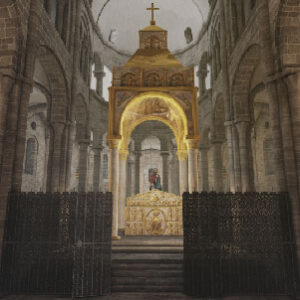 Reconstrucción virtual del altar de la catedral en 1211